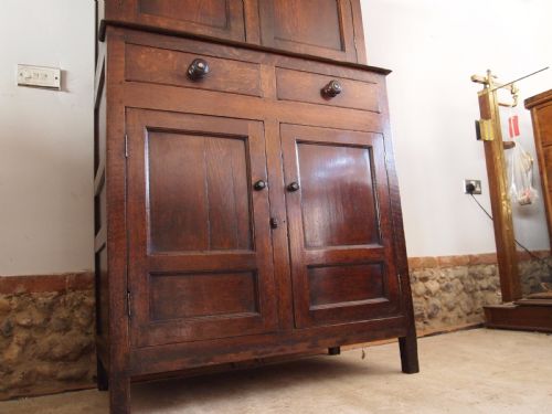 fig 2. Cupboard dresser cwpwrdd deuddarn Welsh Oak c1790