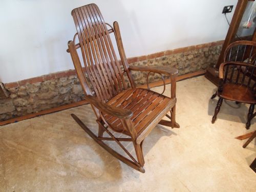 fig 2. Chair rocking chair Arts and Crafts Oak c1920