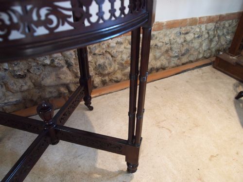fig 2. Table fine Edwards and Roberts Chippendale style Walnut hall lamp side c1880