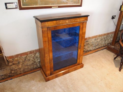 Cabinet Bookcase Display Victorian Walnut Pier Cabinet C1880
