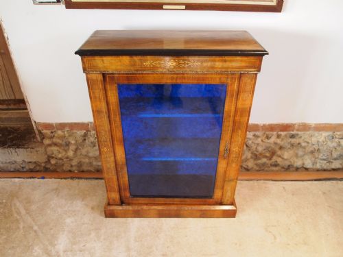 fig 2. Cabinet bookcase display Victorian Walnut pier cabinet c1880