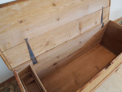 fig 1. Chest trunk coffer blanket box George III Pine c1790