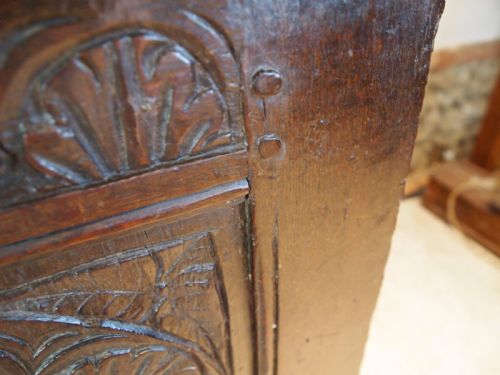 fig 3. Coffer chest blanket box exceptional Charles II Oak c1680