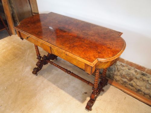 fig 1. Table fine Victorian burr Walnut side hall console sofa c1860