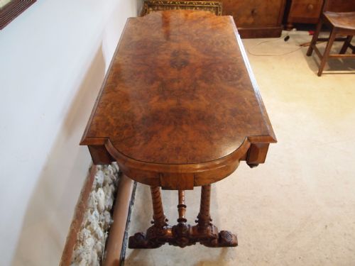 fig 2. Table fine Victorian burr Walnut side hall console sofa c1860