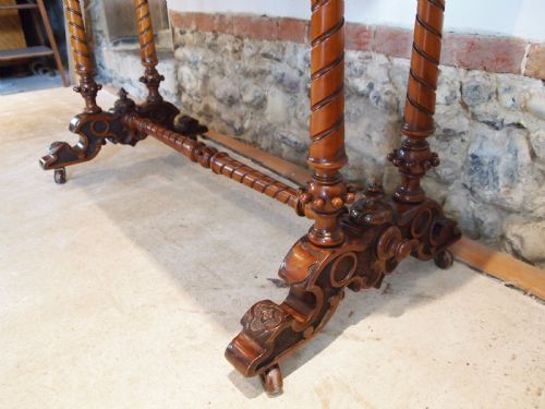 fig 3. Table fine Victorian burr Walnut side hall console sofa c1860