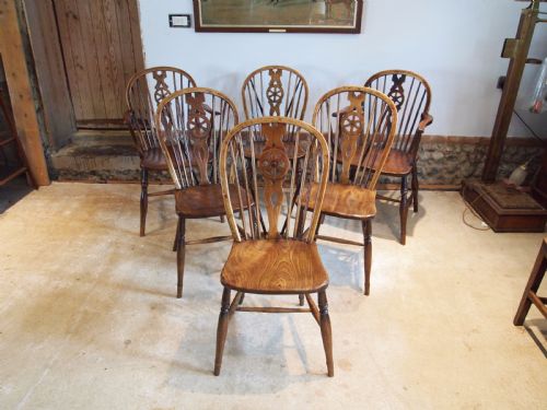 Chairs Windsor Ash and Elm Set of Six Kitchen Dining Chairs C1820