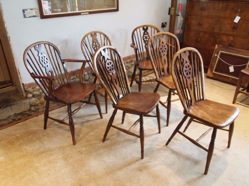 fig 1. Chairs Windsor Ash and Elm set of six kitchen dining chairs c1820
