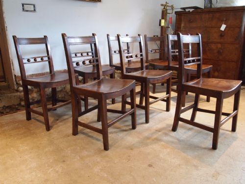 fig 2. Chairs 8 East Anglian Ash and Elm Ball back Windsor dining chairs c1820