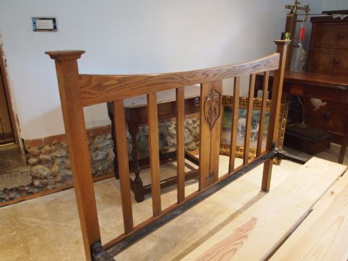 fig 1. Bed Arts and Crafts Oak double bed c1900
