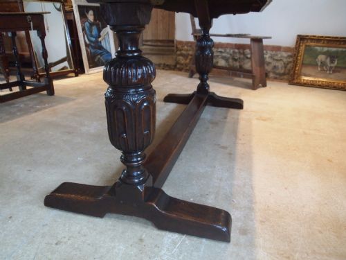 fig 1. Table Oak refectory dining kitchen farmhouse table c1920