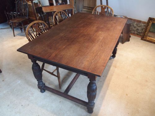 Table Oak Dining Refectory Farmhouse Kitchen C1920
