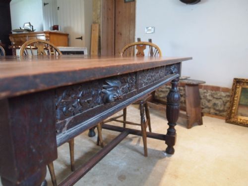 fig 1. Table Oak dining refectory farmhouse kitchen c1920
