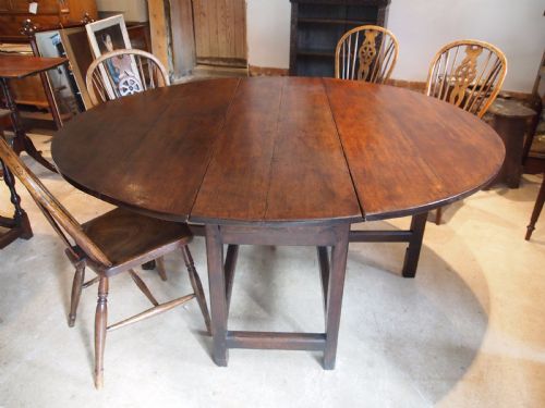 fig 1. Table George II Oak gate leg refectory dining farmhouse c1730