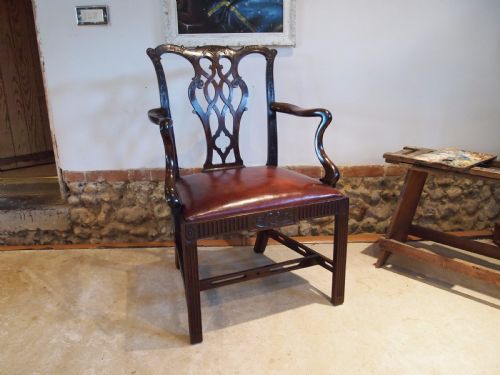 Chair Fine George III Mahogany Chippendale Style C1800