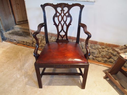 fig 3. Chair fine George III Mahogany Chippendale style c1800