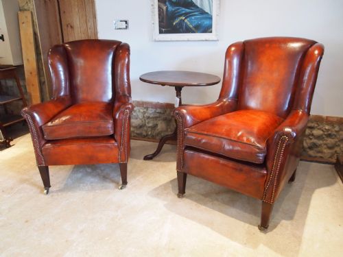 Chairs a Stunning Pair of George III Wing Armchairs C1800