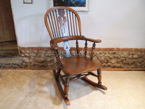 Chair Rocking Armchair Victorian Windsor Ash/elm C1870
