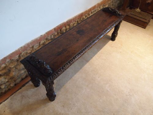fig 1. Bench settle pew window seat Victorian Oak c1880
