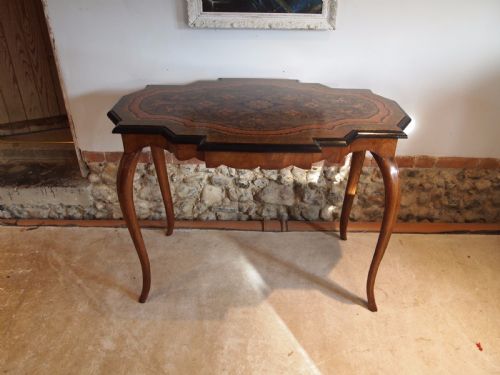 fig 1. Table rare Victorian Walnut micro mosaic table lamp hall centre c1870