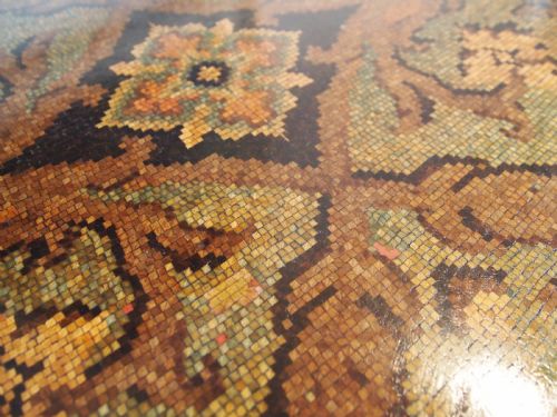 fig 2. Table rare Victorian Walnut micro mosaic table lamp hall centre c1870
