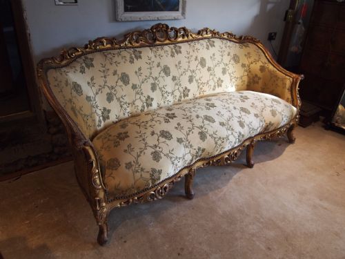 fig 1. Sofa Settee French carved Beech c1880