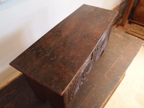 fig 1. Coffer Rare Miniature Charles II child's coffer Oak c1680