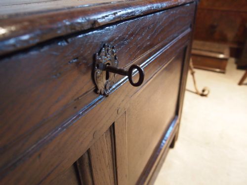 fig 2. Coffer chest blanket box Queen Anne Oak c1710