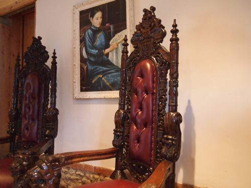 fig 2. Chairs rare stunning pair of Walnut throne chairs c1920