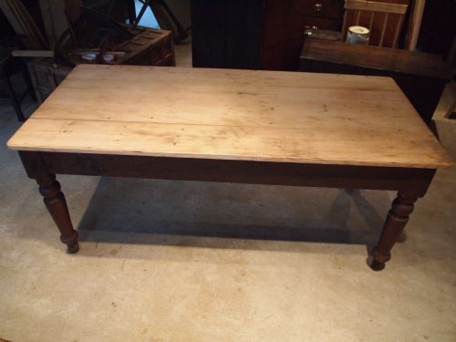 fig 1. Table Victorian Pine scrub top refectory dining c1880