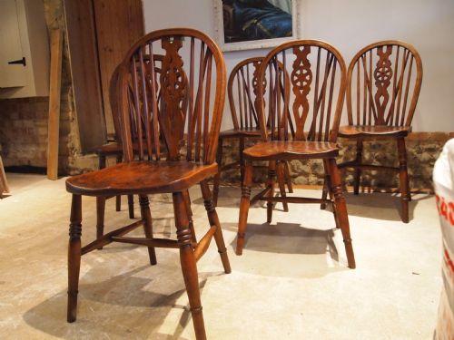 fig 2. Chairs set of 6 Edwardian Windsor Ash and Elm c1910