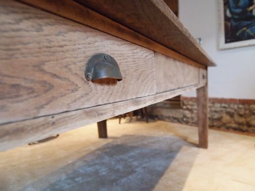 fig 2. Table refectory Norfolk farmhouse dining Oak seats 10 c1910