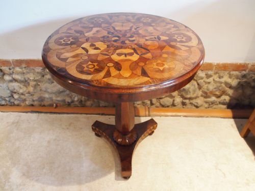 fig 3. Table rare stunning specimen inlaid lamp hall side c1830