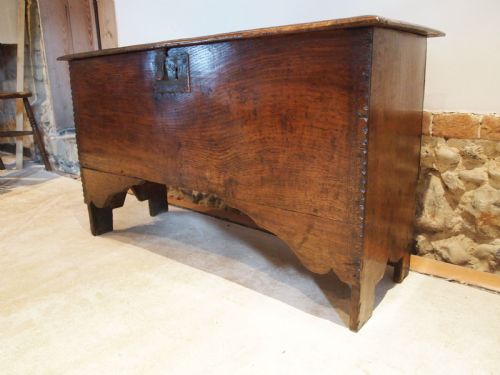 Coffer Chest Box Queen Anne Elm Six Plank C1700