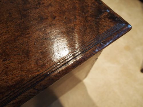 fig 1. Coffer chest box Queen Anne Elm six plank c1700