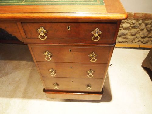 fig 1. Desk Victorian Mahogany arts and crafts 3 part c1880