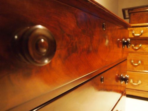 fig 1. Chest of drawers fine quality Plum Pudding Mahogany Victorian c1850
