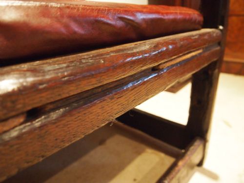 fig 2. Settle bench rare stunning small Charles II Oak c1660