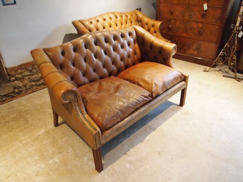 fig 2. Sofa settee pair of leather George III style c1920