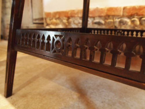 fig 1. Table hall lamp side Arts and Crafts Moorish Liberty style Walnut c1900