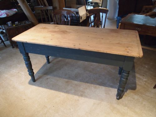Table Victorian Pine Scrub Top Farmhouse Dining Table C1880