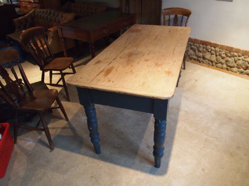 fig 2. Table Victorian Pine scrub top farmhouse dining table c1880
