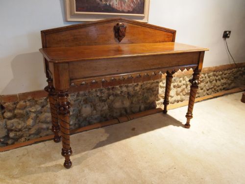 Table Hall Lamp Console Slim Victorian Oak C1850