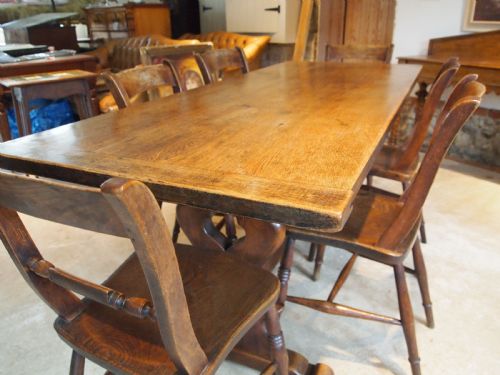 fig 1. Table Oak refectory farmhouse dining table c1920