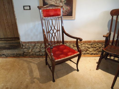 Chair Stunning Arts and Crafts Mahogany Armchair C1900