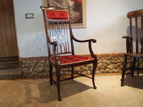 fig 2. Chair stunning Arts and Crafts Mahogany armchair c1900