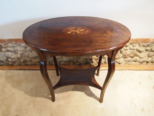 fig 1. Table hall side lamp Victorian Rosewood inlaid c1880