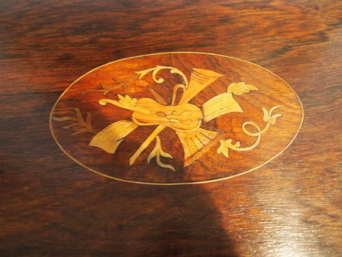 fig 3. Table hall side lamp Victorian Rosewood inlaid c1880