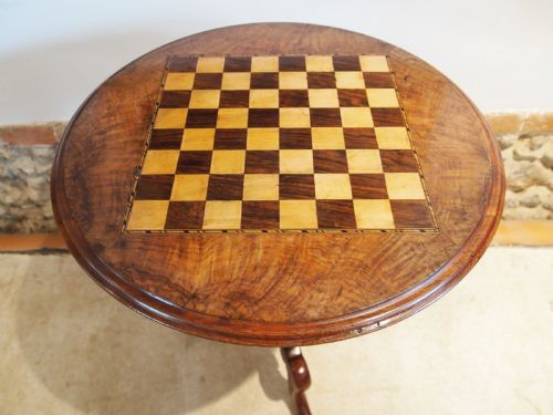 fig 1. Table side hall lamp Walnut and inlaid games c1880