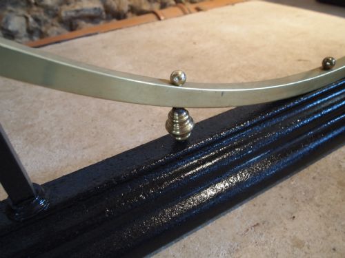 fig 2. Fender Victorian brass and leather club fire fender c1880